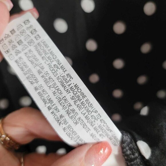 Zara W&B collection Black with white polka dot tank top - Picture 5 of 8